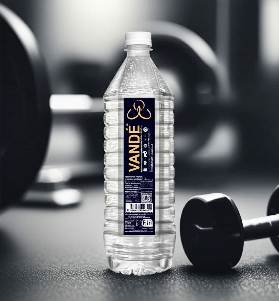 A person drinking water after a workout