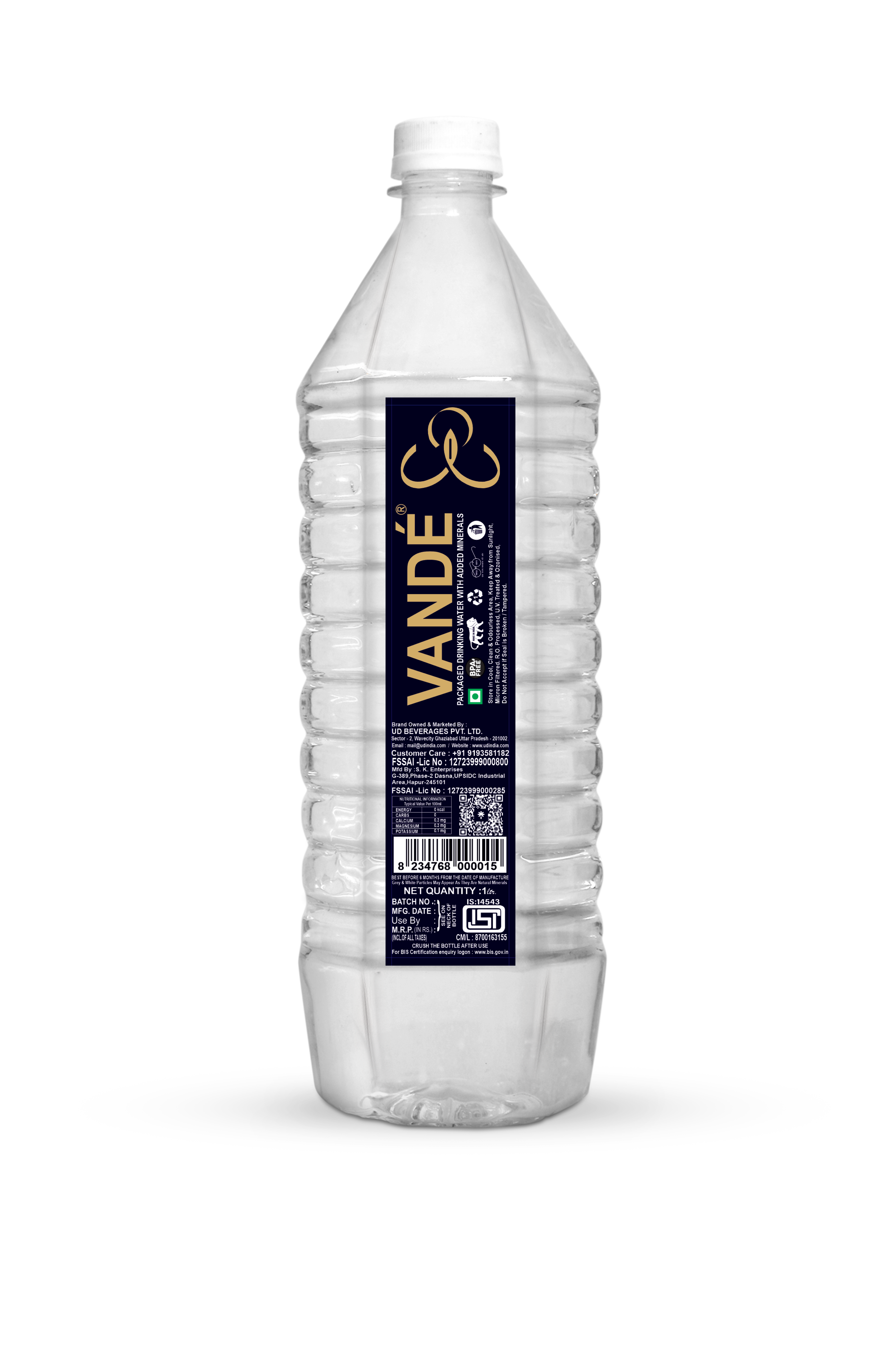 VANDÉ Premium Water Bottle 1L